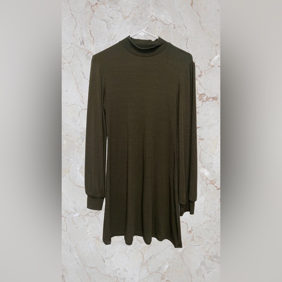NWT THML Grey Dress Fringe A Line Dress Super Soft SZ S
